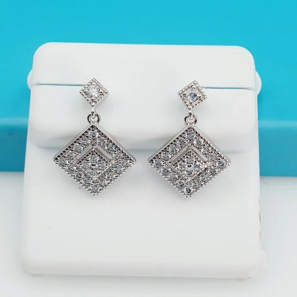 "925 Sterling Silver CZ Beautiful Earrings for Women, 1USPAR4281  a - Picture 9 of 11